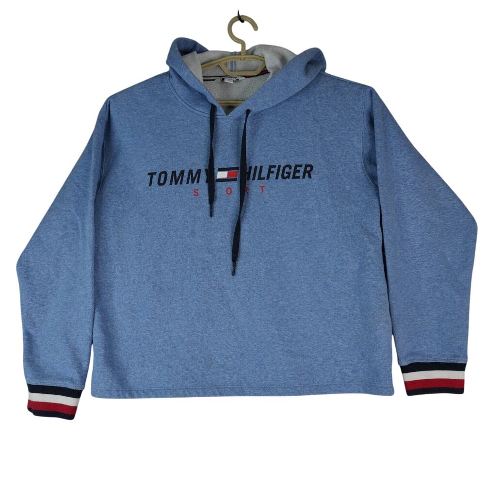 Tommy‎ Hilfiger Sport Hoodie Womens Medium RWB Cuffs